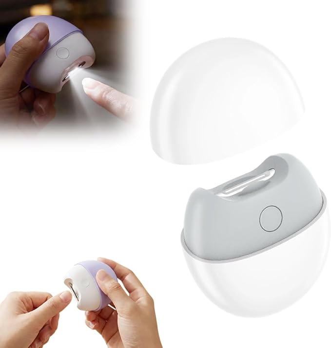 Electric Nail Clipper, 2026 New Automatic Nail Cutter with LED Light, Multifunctional Electric Fingernail Clippers for Easy Nail Care and Polishing, Suitable for Seniors and Adults (White#2)