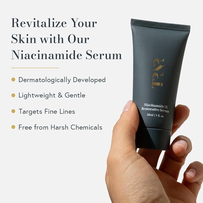 Niacinamide 5% Restorative Face Serum (30ml/1oz) | Rejuvenating Facial Treatment| Natural, Plant-Based & Science-First Skincare Routine for Men & Women