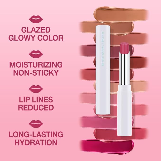 HHLTOH 1Pcs Tinted Lip Balm Moisturizing Lipstick – Waterproof Hydrating Matte Lip Balm for Women, Creamy Natural Color Stain for Dry Lips,Soft Matte Finish with Subtle Scent (#10 Rose Pink)