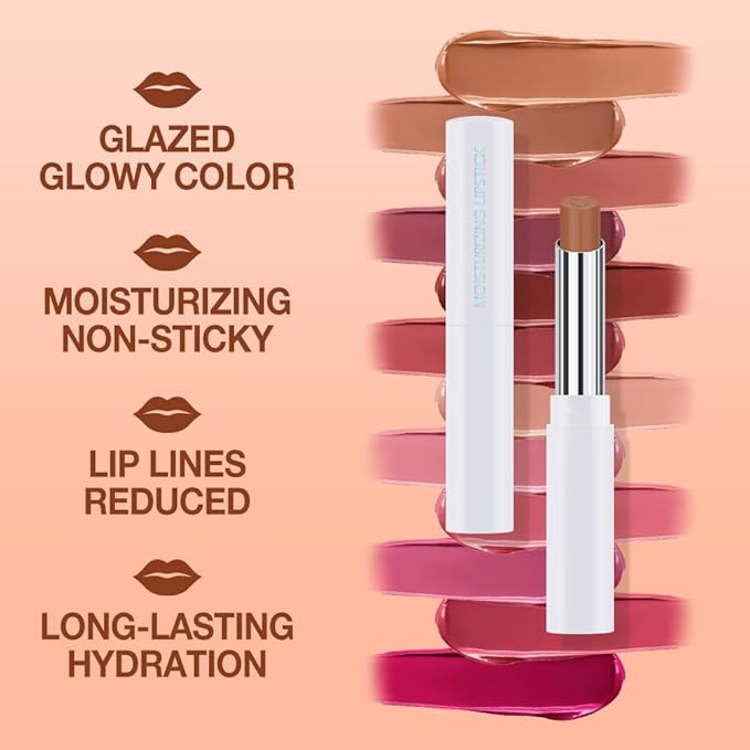 HHLTOH 1Pcs Tinted Lip Balm Moisturizing Lipstick,Waterproof Hydrating Matte Lip Balm for Women,Creamy Natural Color Stain for Dry Lips,Soft Matte Finish with Subtle Scent (#01 Warm Orange Nude Brown)