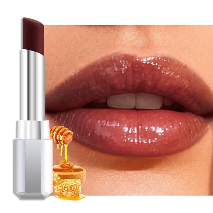 HHLTOH Brown Honey Lipstick Tinted Lip Balm - Shine Moisturizing Lipstick for Women, Natural Nourishing Hydrating Lip Gloss Stain for Dry Lips, Tint Sheer Lightweight Makeup, Vegan - 1Pc #00