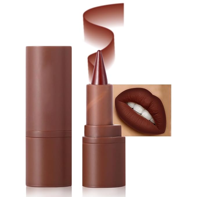 AMY'S DIARY Mocha Matte Crayon Lipstick Lip Makeup, Precision Tip Matte Lip Crayon, Longwear Up To 24Hrs, Lead The Way,Smudge Waterproof for Women Smudge Waterproof for Women (4#, 1 pc)