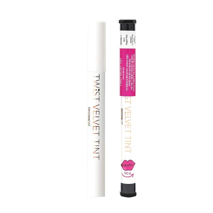 Long Lasting Lip Stain for Lips and Cheek Tint | High Pigment Color | lightweight Matte Finish | Weightless | Full Coverage | Twist Velvet Tint #8 (No.8)