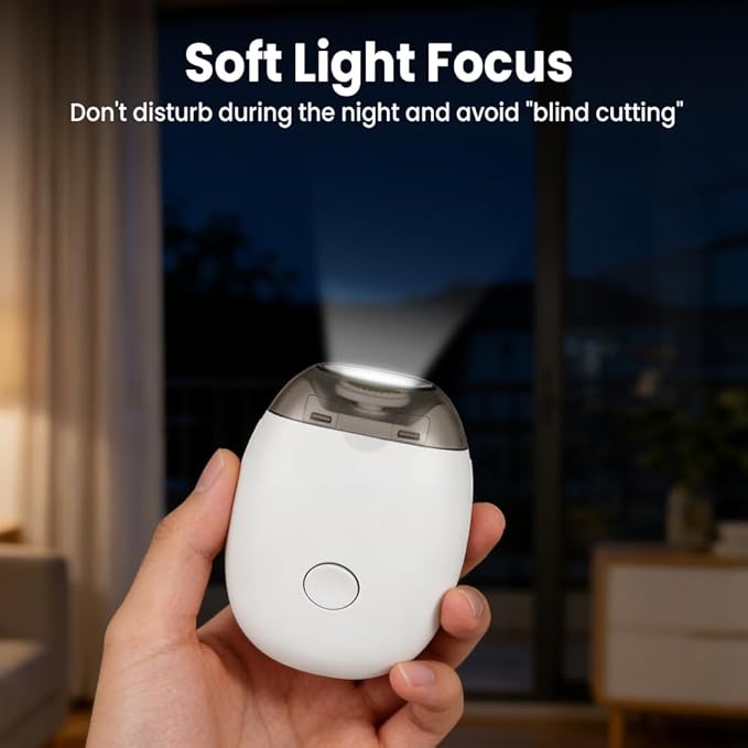 Portable Electric Nail Clipper,Universal Automatic Fingernail Grinder with LED Light and 3 Speeds,360° Silent Auto Fingernail Cutter and Polishing Trimmer for Safe (1 PCS)