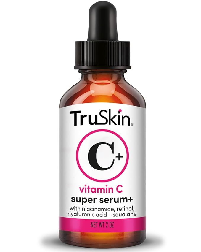 TruSkin Vitamin C Super Serum for Face – All-in-One Anti-Aging Serum with Vitamin C, Retinol, Niacinamide, Hyaluronic Acid & Squalane – Improve Appearance of Dark Spots, Firmness & Texture, 2 Fl Oz