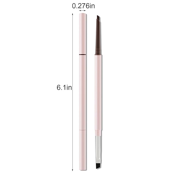 Dual-Ended Eyeliner + Brush, Waterproof Black Brown Eyeliner Pencil for Woman, Smudge-Proof Long-Lasting Wear Eye Makeup 2-Pack