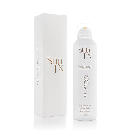 SunFX Summer's Secret Instant Self-Tanning Spray – Medium-Dark, 8oz | Streak-Free, Fast-Drying, Long-Lasting Self Tanner for a Natural Bronzed Glow