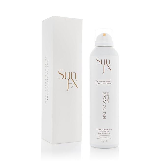 SunFX Summer's Secret Instant Self-Tanning Bronzing Spray, Medium-Dark, 8oz (200g) – Streak-Free Natural Glow, Fast-Drying, Long-Lasting Tan (4 Pack)