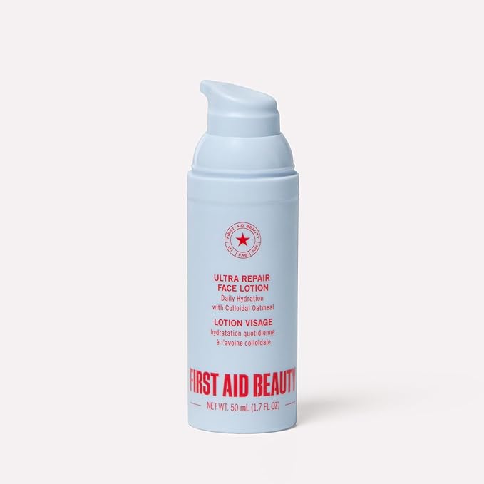 First Aid Beauty - Ultra Repair Face Moisturizer, Soothing Face Colloidal Oatmeal, Everyday Lightweight Non-Comedogenic Formula Helps Soften Skin with Ceramides and Shea Butter, 1.7 oz