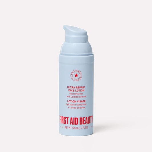 First Aid Beauty - Ultra Repair Face Moisturizer, Soothing Face Colloidal Oatmeal, Everyday Lightweight Non-Comedogenic Formula Helps Soften Skin with Ceramides and Shea Butter, 1.7 oz