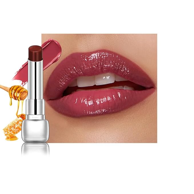 HHLTOH Plum Plumper Moisturizing Butter Lipstick for Women, Natural Tinted Lip Balm Shine Nourishing Hydrating Lip Gloss Stain for Dry Lips, Lightweight Lip Liner Care Makeup, Vegan 1Pc Dark Plum Wine