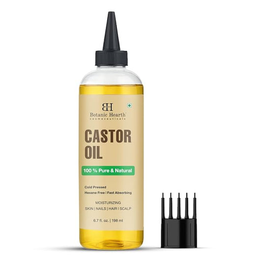 Botanic Hearth Hair Oil for Hair Growth & Home Hair Perm Kit | Strengthening Dry, Frizzy, Damaged Hair & Scalp Treatment | Castor Hair Oil – 6.7 Fl Oz
