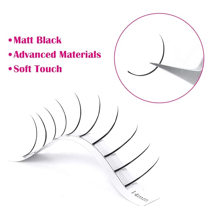 Lash Spikes Extension D Curl Mixed Tray Fairy Lashes Premade Spikes Eyelash Extensions Super Thick Spikes Individual Lashes Preamde Fans (D Curl, 8-14mm)
