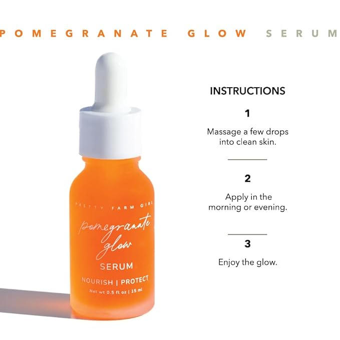Pretty farm girl Pomegranate Glow Serum - Nouish & Protect - For Nourishing and Skin Protection - All Skin Types - Facial Use