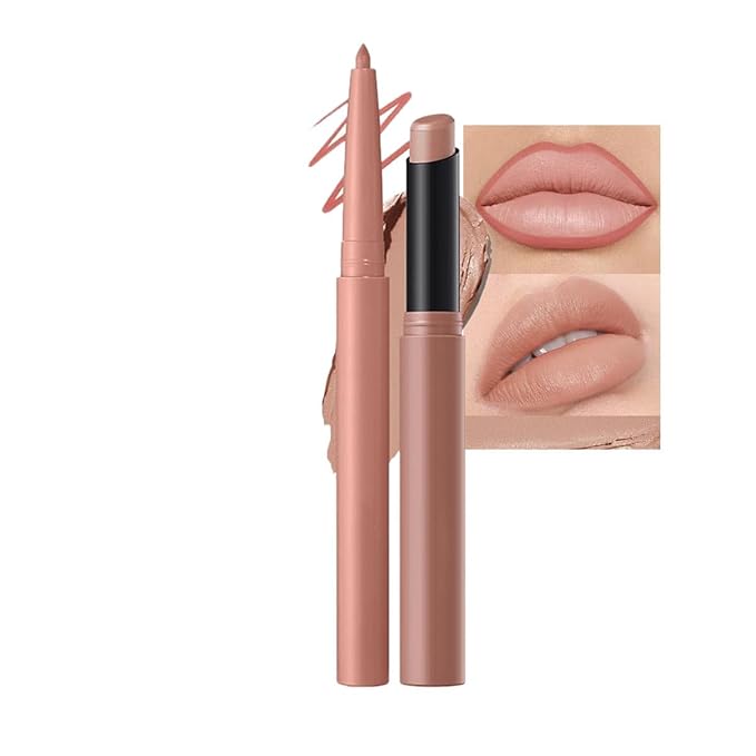 Nude Lip Liner Lipstick for Women, Lip Kit With Lip Liner Pencil Lip Stick Set, Waterproof Long Lasting Lipliner Lipstick, Transferproof Lip pencil Lip Crayon 03#