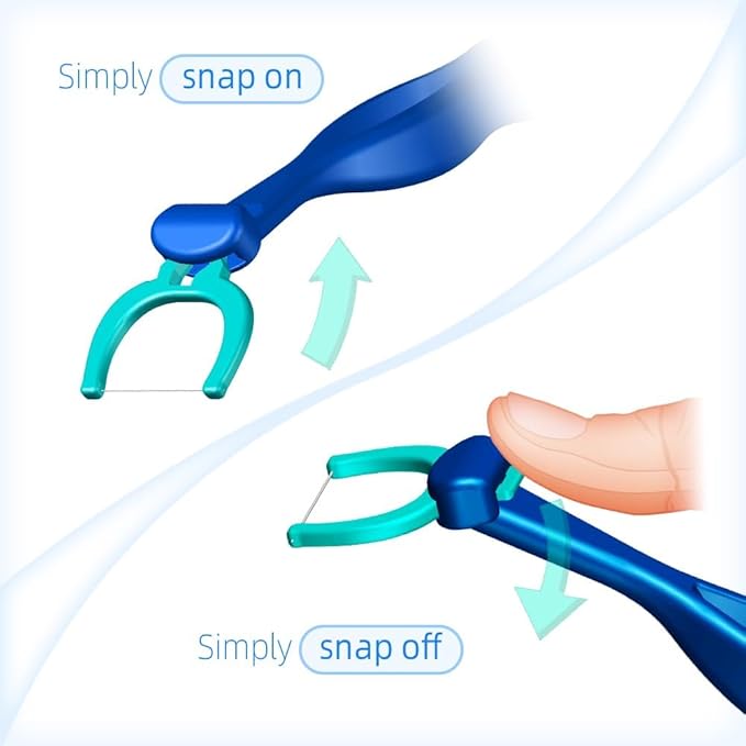 T.Smile NoFuss Dental Flosser Refill Heads, Extra-Strength Floss for Comfortable Clean, Fluoride Free, (120 Extra-Strength Floss Refills, Handle Not Included)