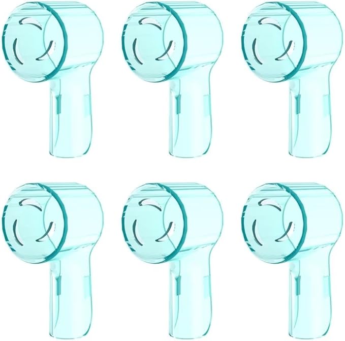 6 Pack Toothbrush Heads Dustproof Cover Compatible with Oral B, Fits for Oral-B iO Series, Pro 1000, 1500, 5000, 7500 Electric Toothbrush, Protects Brush Head and Convenient Travel (Cyan)