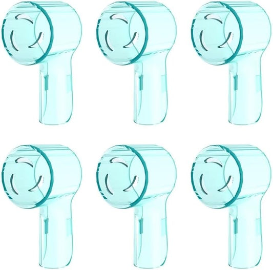 6 Pack Toothbrush Heads Dustproof Cover Compatible with Oral B, Fits for Oral-B iO Series, Pro 1000, 1500, 5000, 7500 Electric Toothbrush, Protects Brush Head and Convenient Travel (Cyan)