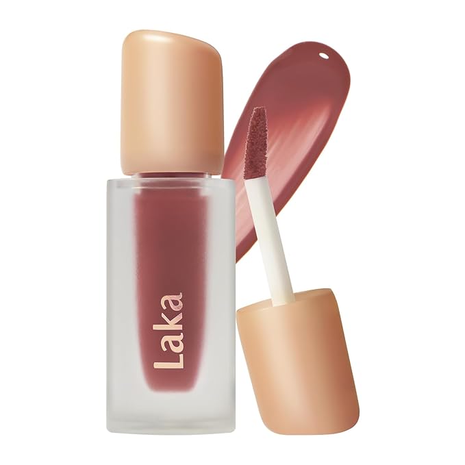 Laka Fruity Glam Tint, 4.5g/0.15oz, Glowing Lip Stain with Wide Color Spectrum, Hydrating & Lightweight Texture, Buildable Color, Non-Sticky, Vegan, K-Beauty (#129 Maroni)