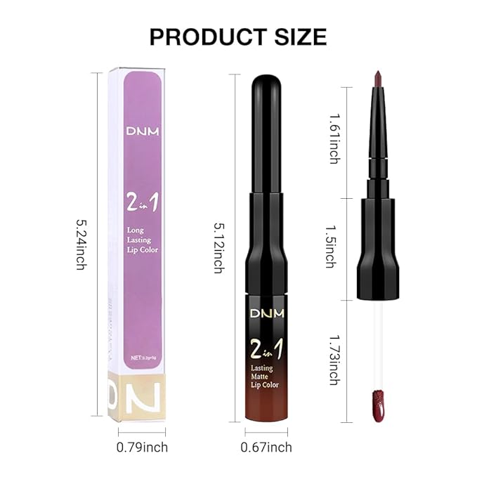 evpct 1Pcs Dark Oxblood Red Matte Lip Liner and Liquid Lipstick Stain Makeup Set for women, Red Long Lasting Smudge Proof vampire makeup Lipstick labiales matte mate larga duracion listip 24 hours