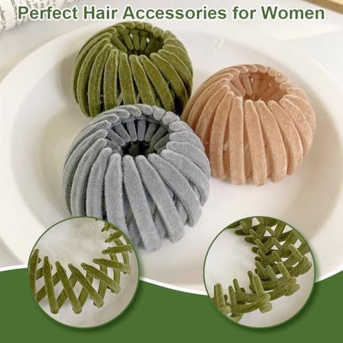 Bird Nest Magic Hair Clips - 2025 New Hair Accessories for Women Thick or Thin Hair, Expandable Hair Bun Makers Plastic Hair Barrettes Hair Scrunchies Lazy Birds Nest Plate Hairpin