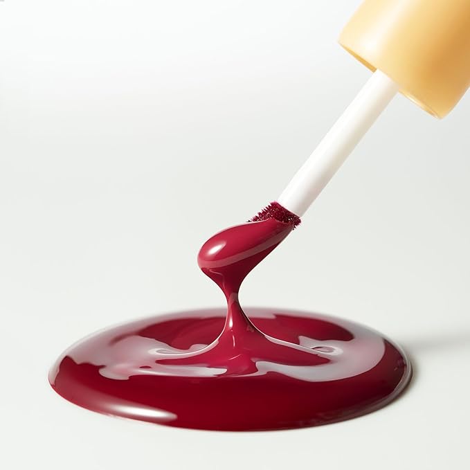 Laka Fruity Glam Tint Mini, 1.9g/0.07oz, Glowing Lip Stain with Wide Color Spectrum, Hydrating & Lightweight Texture, Buildable Color, Non-Sticky, Vegan, K-Beauty (#148 Acai)