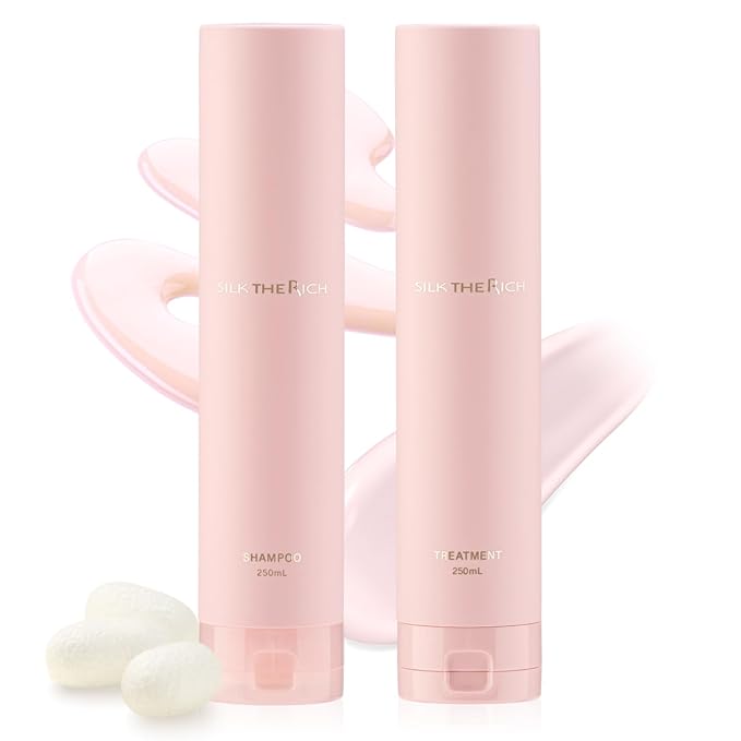 SILK THE RICH Shampoo & Conditioner Set, Moisturizing for Dry, Damaged, Color-Treated Hair, Paraben & Sulfate Free, Clean Hair Shampoo & Conditioner for Women & Men (Unveil Rose Bouquet)
