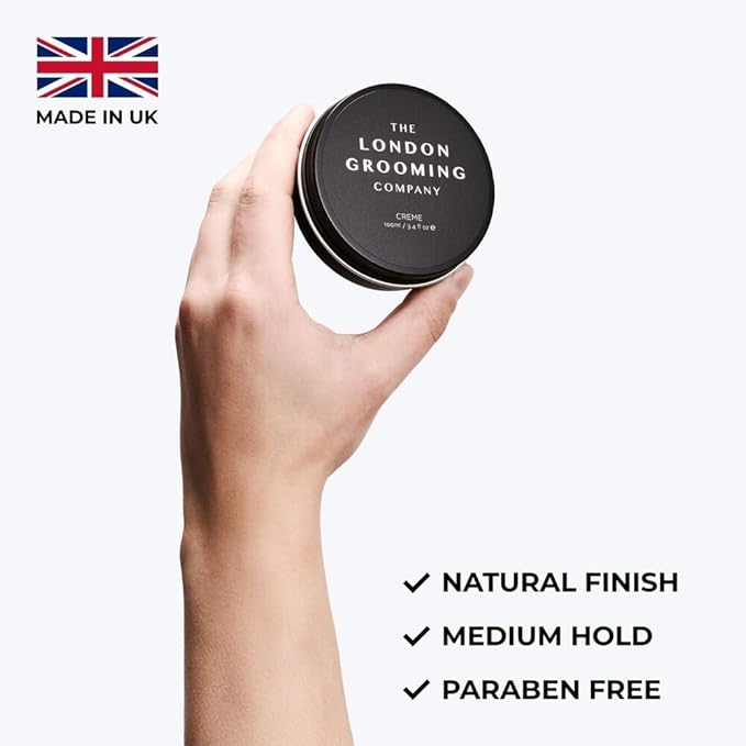 The London Grooming Company Hair Creme For Men | Medium All-Day Hold | Natural Finish | Easy to Wash Out | 1.7 Fl Oz (50ml)