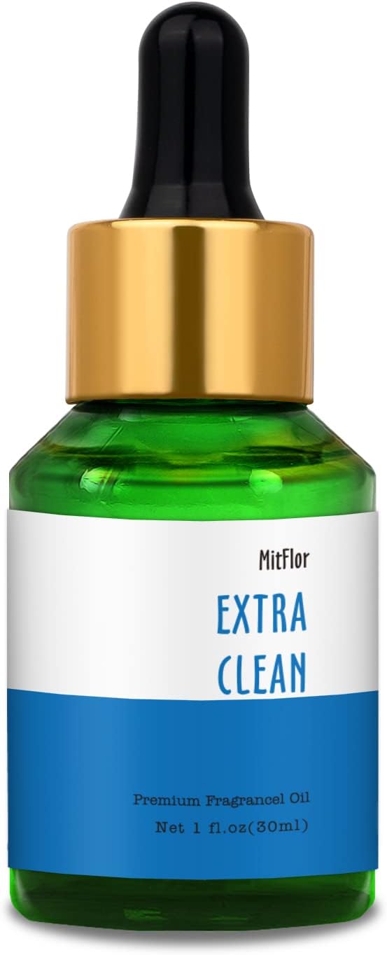 Extra Clean Fragrance Oil, MitFlor Fresh Diffuser Oil Scents, 30ml Premium Essential Oil for Diffuser, Soap & Candle Making, Long-Lasting and Refreshing
