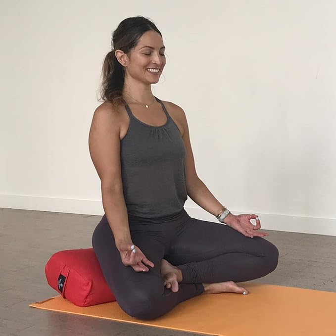 Hugger Mugger Junior Yoga Bolster - Narrower Profile, Very Firm, Great for Smaller Yogis, Heart-Opening poses or Under the Knees, Handmade in USA