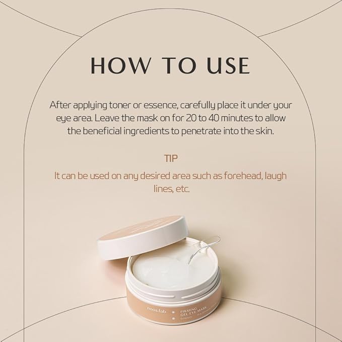 neos:lab Firming Gel Eye Mask 60ea (30pairs) - Refreshing Hydrogel Eye Patch with Collagen, Peptide, Rice Ceramide, Lactobacillus Ferment for a Firm Eye Area, Reduces Fine Lines, Eye Bags, Puffy Eye