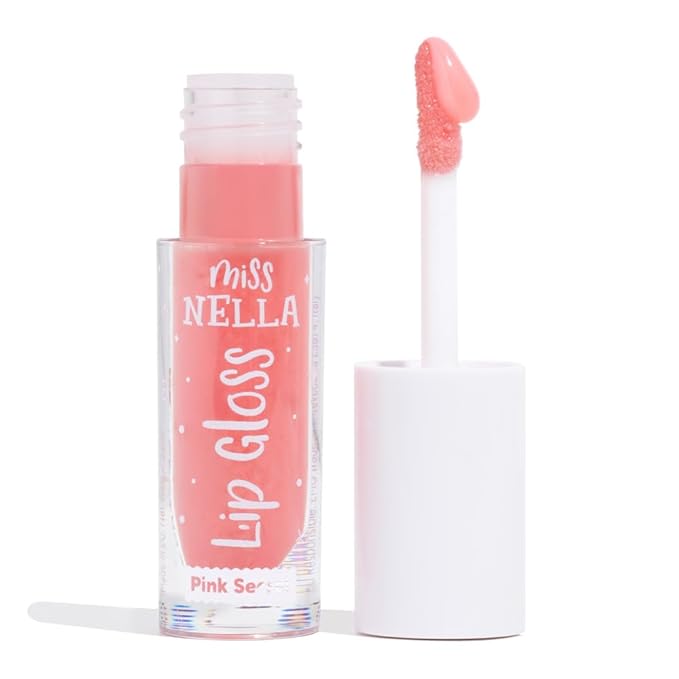 MISS NELLA Pink Secret Lip Gloss, Pink hydrating children Lip Gloss, watermelon scent, gentle on the skin. gives a sheer kiss of colour, with extra shine.