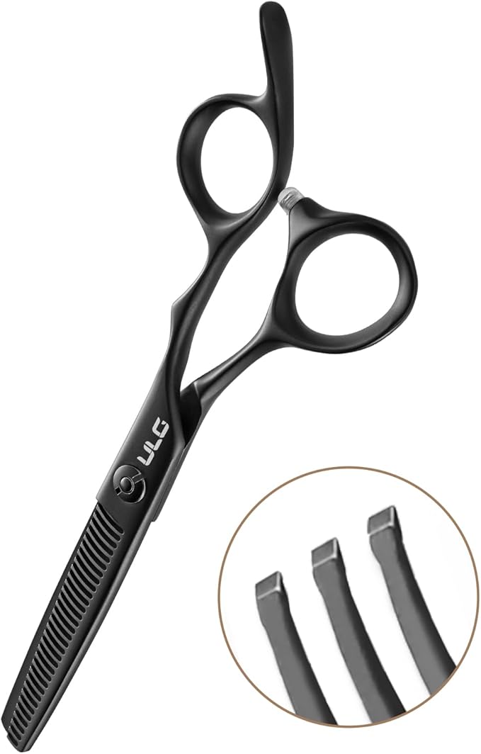 ULG Seamless Thinning Shears – Professional Stainless Steel, Teflon Coated, 32-Teeth Texturizing Scissors, Precision Serrated Blades for Natural Thinning and Layering, Ideal for Stylists and Barbers