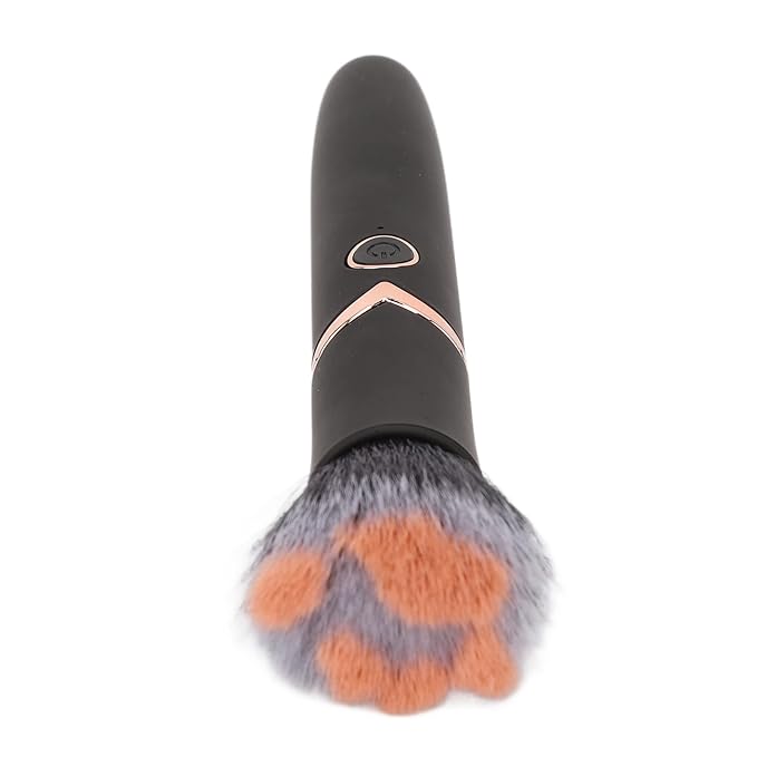 Pro Makeup Brush, Rechargeable Makeup Brush Blush Loose Powder Brush 10 Gears Adjustable Electric Massage Brush Beauty Tool Black