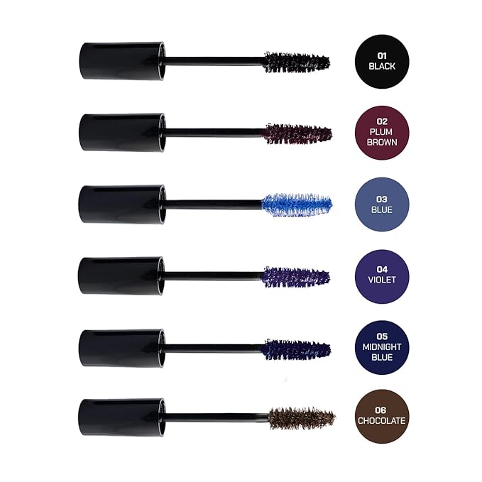 Radiant Professional Lengthening Mascara with silicone brush – Smudge-Proof Curl Mascara Volume and Length for Sensitive Eyes, Cruelty Free, Ideal for Mature & Young Women, 0.43 oz (04 Violet)