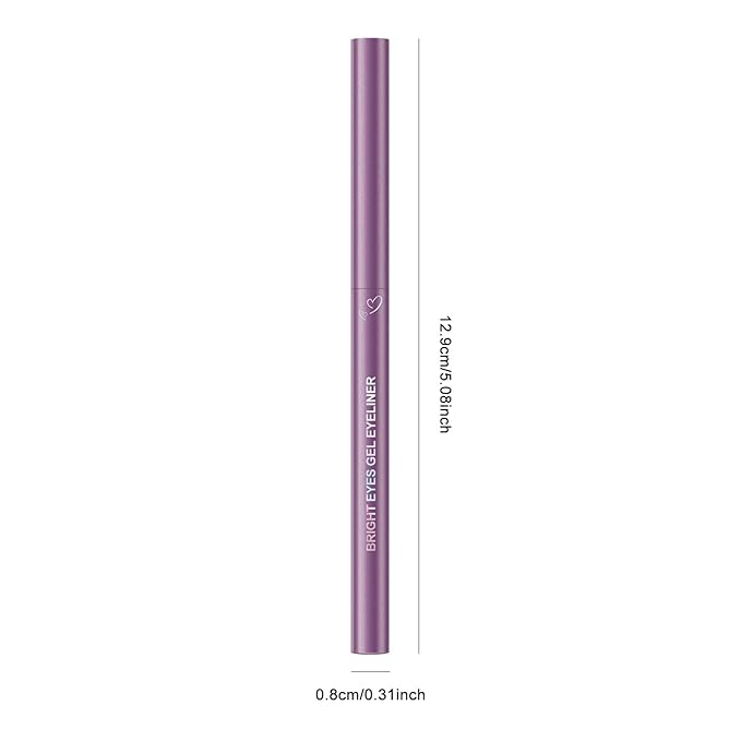 KYDA 2 Pcs Purple Gel Eyeliner Pencil, Lasting Matte Gel Eye Liner, Colorful Crayon Eyeliner Pencil, Smooth Creamy Retractable Eye Liner, Ultra-Pigmented, Waterproof Smudge-proof