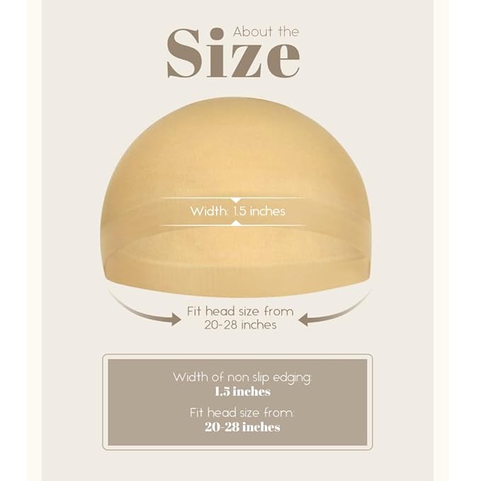 Stocking Wig Cap for Women, Stretchy Nylon Hair Cap for Wig, Beige 24 PCS