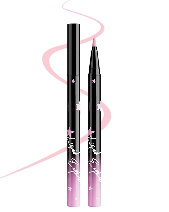 Colored Liquid Eyeliner Pen, Light Pink Waterproof Waterline Matte Eye Liner Pencil, High Pigmented Long Lasting Quick Drying Colorful Eyeliner Pen for Women, Valentine’s Day Eye Makeup Gifts-05