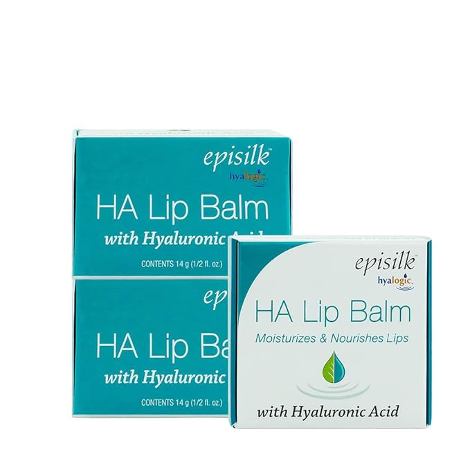 Hyalogic HA Lip Balm – Moisturizing Lip Balm with Hyaluronic Acid & Coconut Oil – Hydrating Lip Care for Dry, Chapped Lips – Natural, Unflavored, Vegan – 3 Sticks