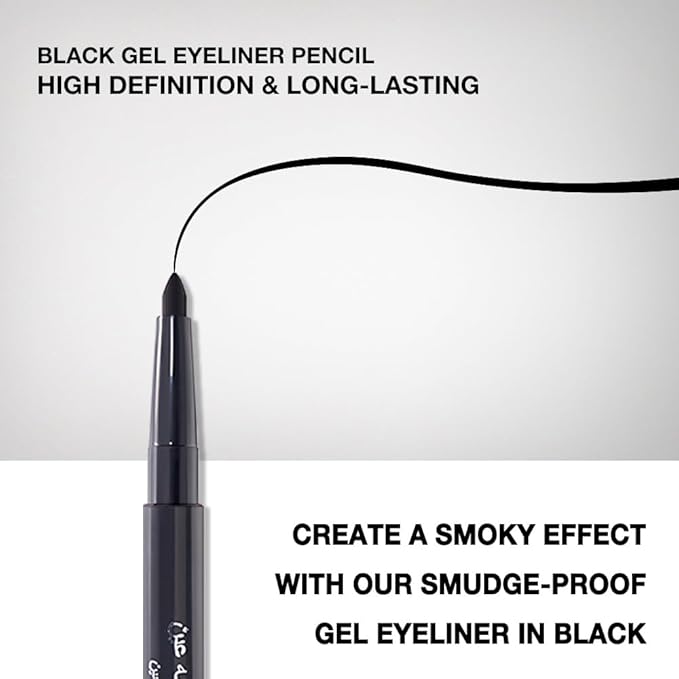 Automatic Black Eyeliner Pencils, 6PCS Eye Liner Shadow Brow Pen for Women – Multi-Use Auto Cream Smooth Matte Blackest Pen, Vegan (ZC)