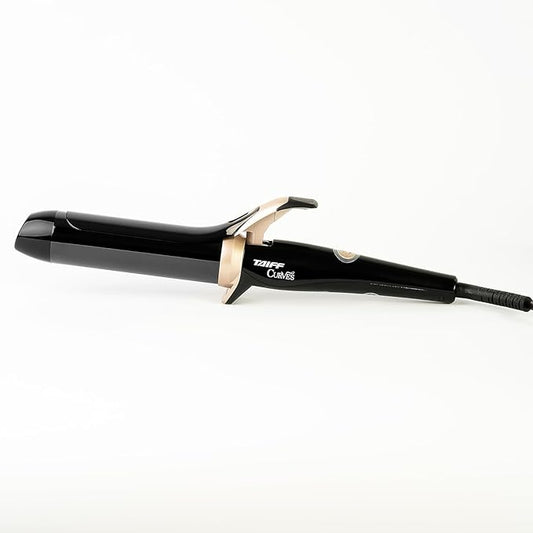 TAIFF Curves Professional Black Titanium Curling Iron – High-Performance Hair Curler & Rizadora para Cabello with Dual Voltage | Fixed Temperature 410°F | 1 1/2”