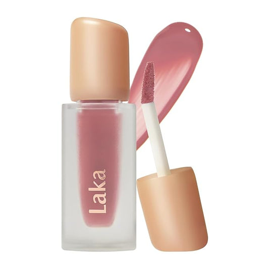 Laka Fruity Glam Tint, 4.5g/0.15oz, Glowing Lip Stain with Wide Color Spectrum, Hydrating & Lightweight Texture, Buildable Color, Non-Sticky, Vegan, K-Beauty (#124 Maro)