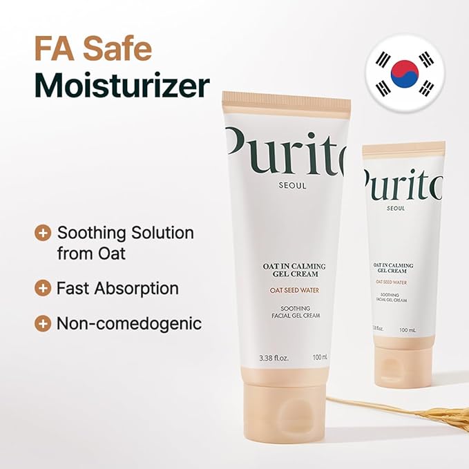 PURITO Oat In Calming Gel Cream | Soothing solution for Sensitive Skin | Lightweight, Non-Comedogenic, Fragrance-Free, Vegan & Cruelty-free | Korean Skincare, 100mL 3.38 fl.oz