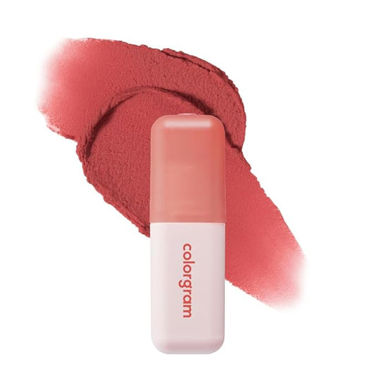 COLORGRAM NUDE BLUR TINT 04 CORAL LIT | Soft Velvet Matte Lip Stain & Cheek Tint | Lightweight Blurring Tint for a Smooth & Airbrushed Finish | 24H Long-Lasting & Non-Sticky Formula