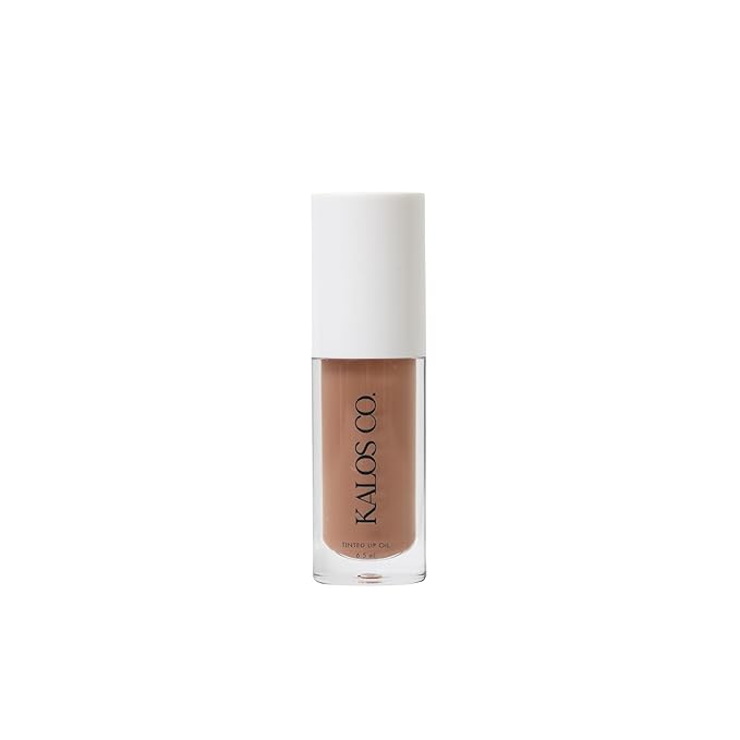Kalos Co. Tinted Lip Oil with Tallow & Lanolin – Hydrating Balm-Gloss Hybrid with Cherry Seed Oil & Castor Oil – Natural Mineral Pigments, Nourishing Moisture, Non-Sticky Shine (5 Shades) (Bare)