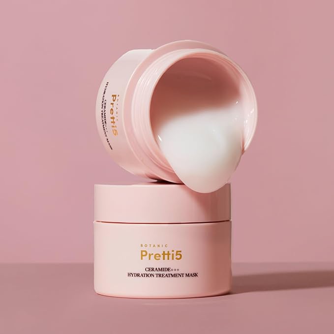 Pretti5 Botanic Ceramides+++ Hydrating Treatment Mask Provides Deep Hydration and A Strengthened Barrier for Dry, Sensitive, Dull Skin, Calms Inflammation & Redness