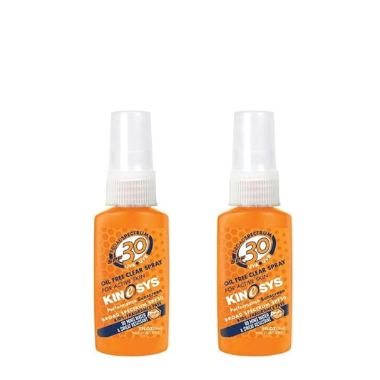 KINeSYS KIDS Fragrance Free Clear Spray Sunscreen, SPF 30, Hypoallergenic, Broad Spectrum UVA/UVB protection for Face & Body 6mths+; PABA and Oxybenzone FREE, 1 fl. Oz (Pack of 2)
