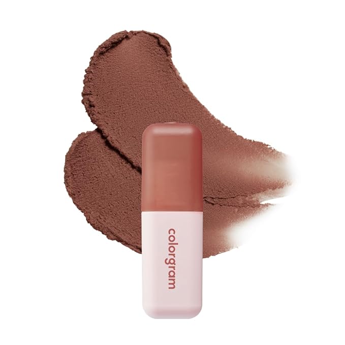 COLORGRAM NUDE BLUR TINT 08 HIP CHOCOLATE | Soft Velvet Matte Lip Stain & Cheek Tint | Lightweight Blurring Tint for a Smooth & Airbrushed Finish | Non-Sticky Formula