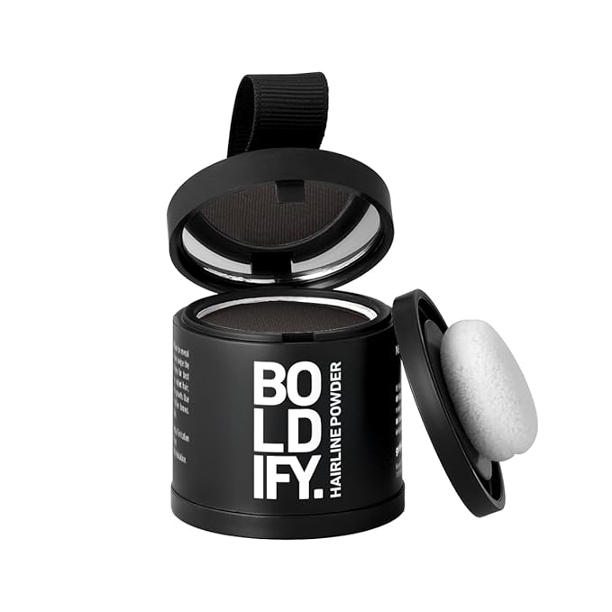 BOLDIFY Hairline Powder (LARGE, 10g) - Root Touch Up Hair Color for Gray Coverage - Bald Spot Concealing Hair Powder for Women & Men - 24-Hour Stain-Proof - Ash Brown