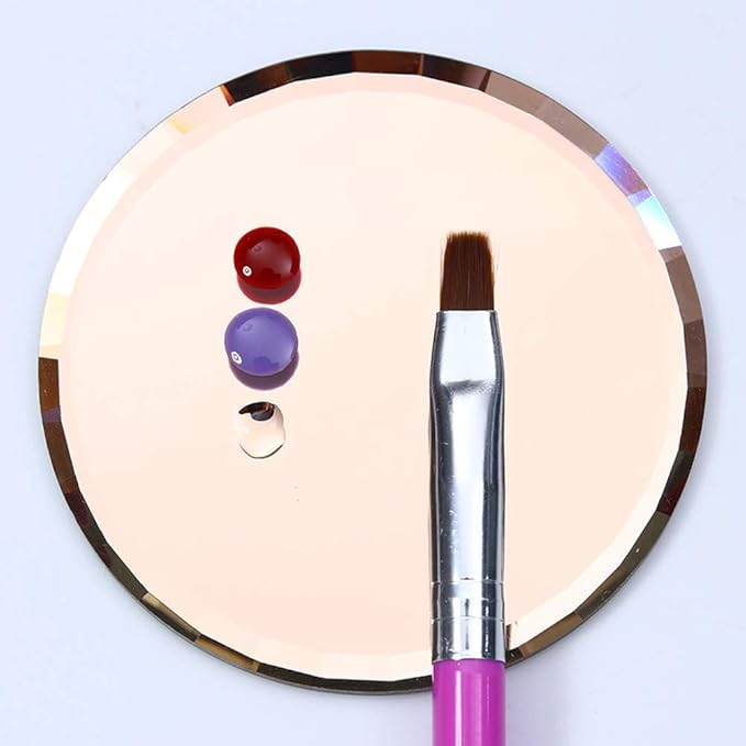 5Pcs Mirror Empty Nail Art Palettes Plate Round